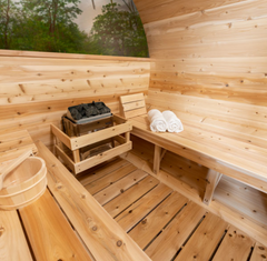 Serenity Barrel Sauna with Maximum Glass Panes: A Vision of Beauty and Tranquility