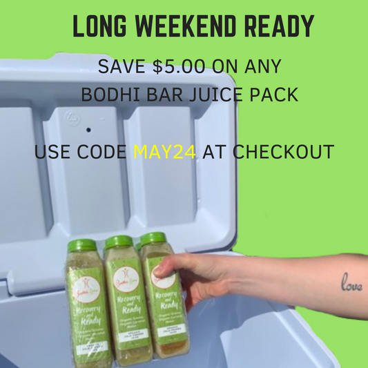 Bodhi Bar Cold Pressed juice pack promotion