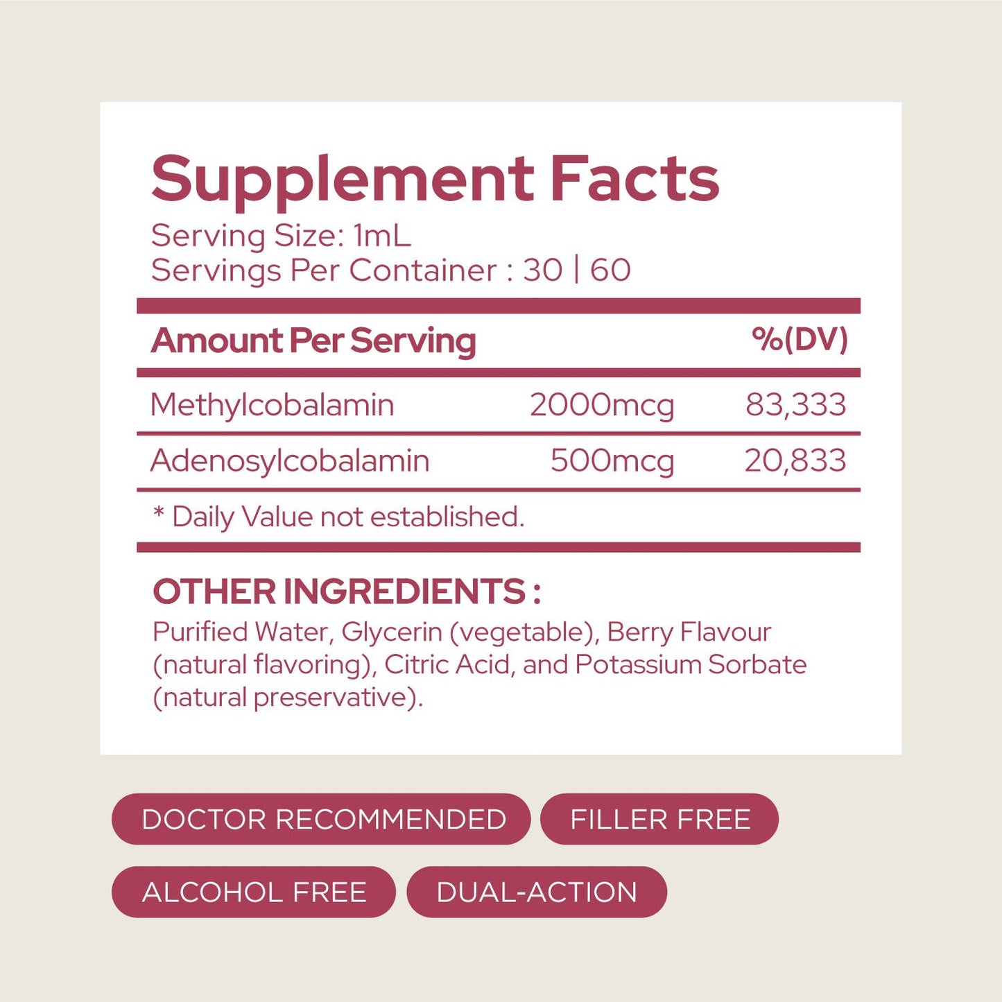 Vitamin B12 Organic Liquid Drops | Energy Mood, and Memory