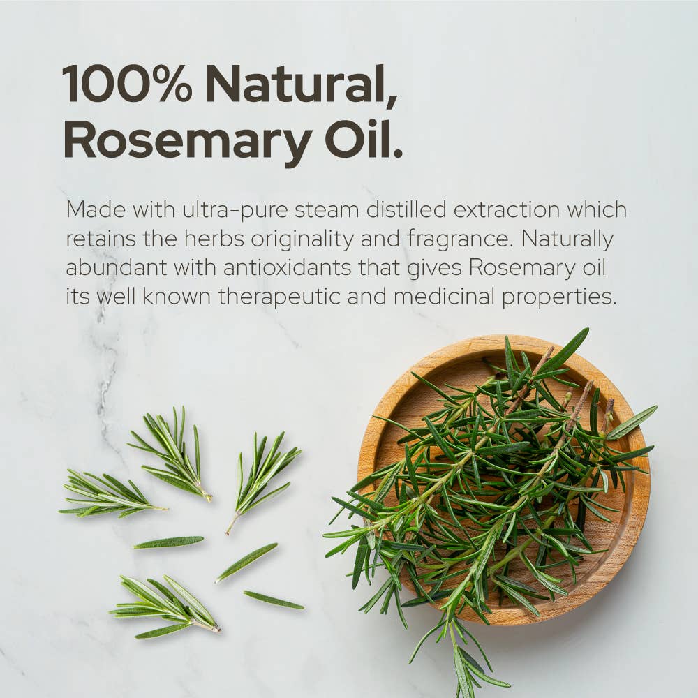 Rosemary Essential Oil for Aromatherapy Hair, Skin, & Nails: 2oz